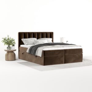 wohnli-moebel-suche-800001932911-1 BOXBETT Bari 160/200 cm Braun im Kronos Stoff Textil AltaBeds Möbel > Betten > Boxspringbetten Braun