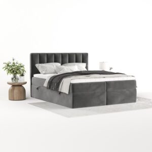 wohnli-moebel-suche-800001933027-1 BOXBETT Bari 200/200 cm Grau im Kronos Stoff Textil AltaBeds Möbel > Betten > Boxspringbetten Grau