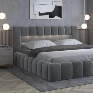 wohnli-moebel-suche-800001933983-1 BOXBETT 160/200 Auria Grau Holz Petits-meubles Möbel > Betten > Boxspringbetten Grau