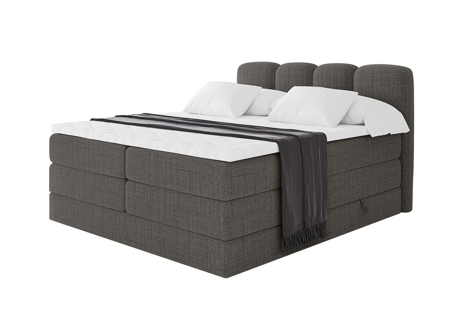 Wohnli Möbelsuche - BOXBETT mit Matratze H3|H4 - NINA KING - 160x200 cm - Grau