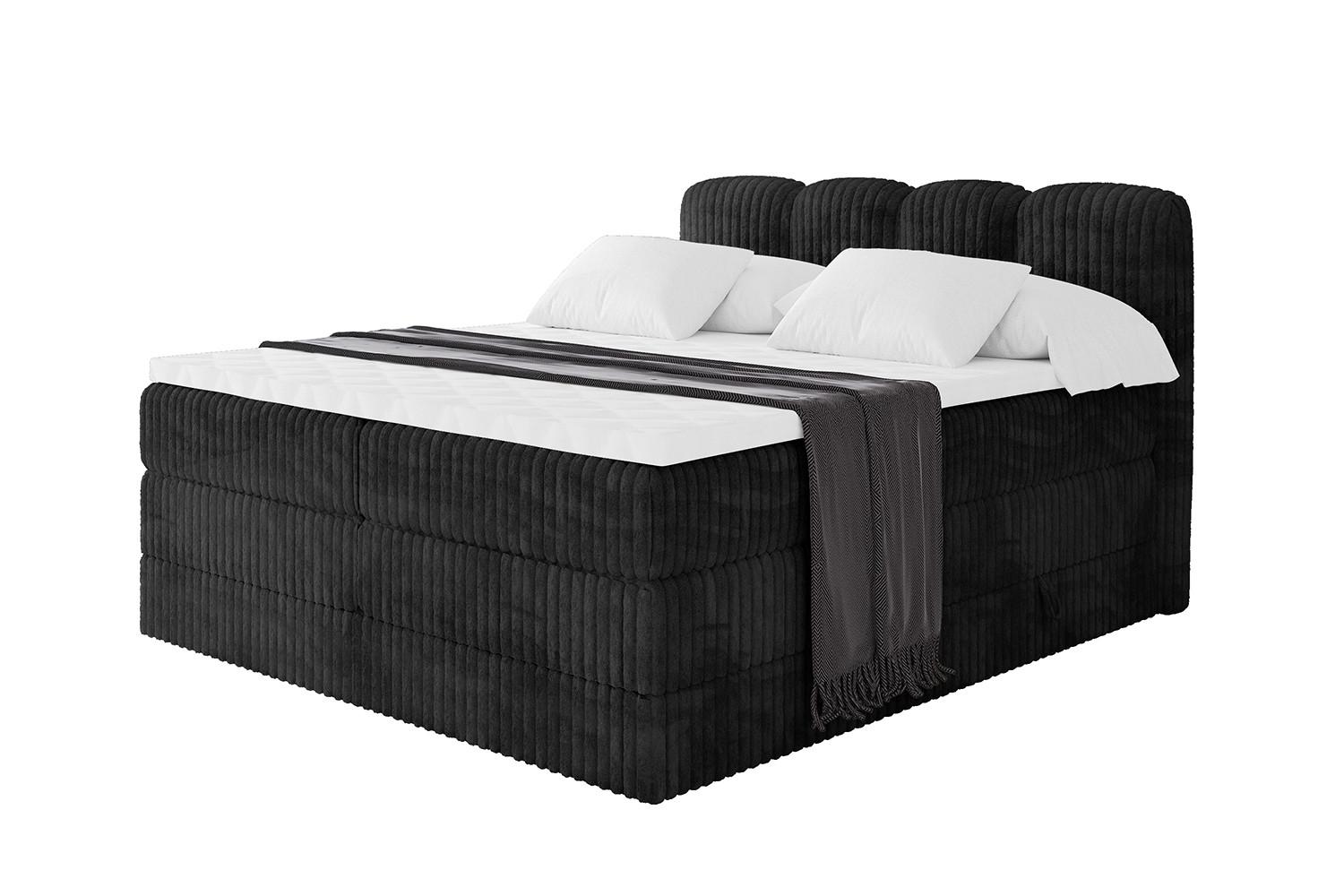 Wohnli Möbelsuche - BOXBETT mit Matratze H3|H4 - NINA KING - 140x200 cm - Schwarz