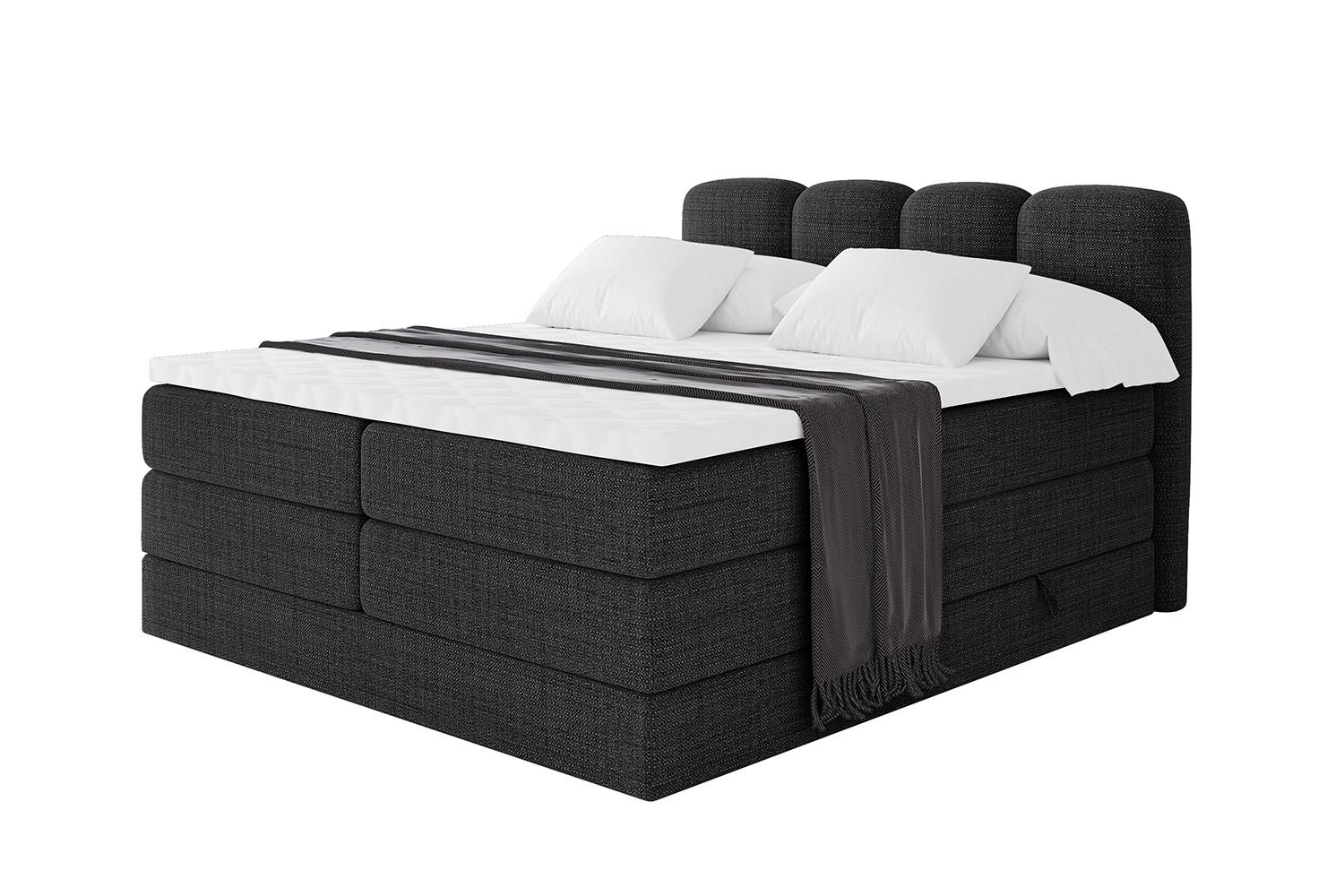 Wohnli Möbelsuche - BOXBETT mit Matratze H3|H4 - NINA KING - 160x200 cm - Schwarz