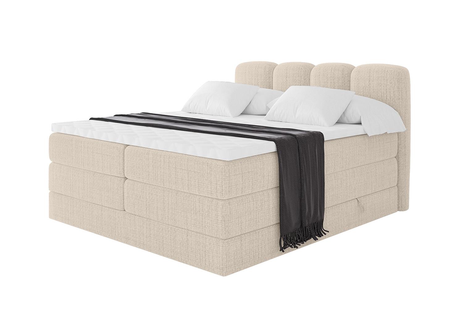 Wohnli Möbelsuche - BOXBETT mit Matratze H3|H4 - NINA KING - 180x200 cm - Beige