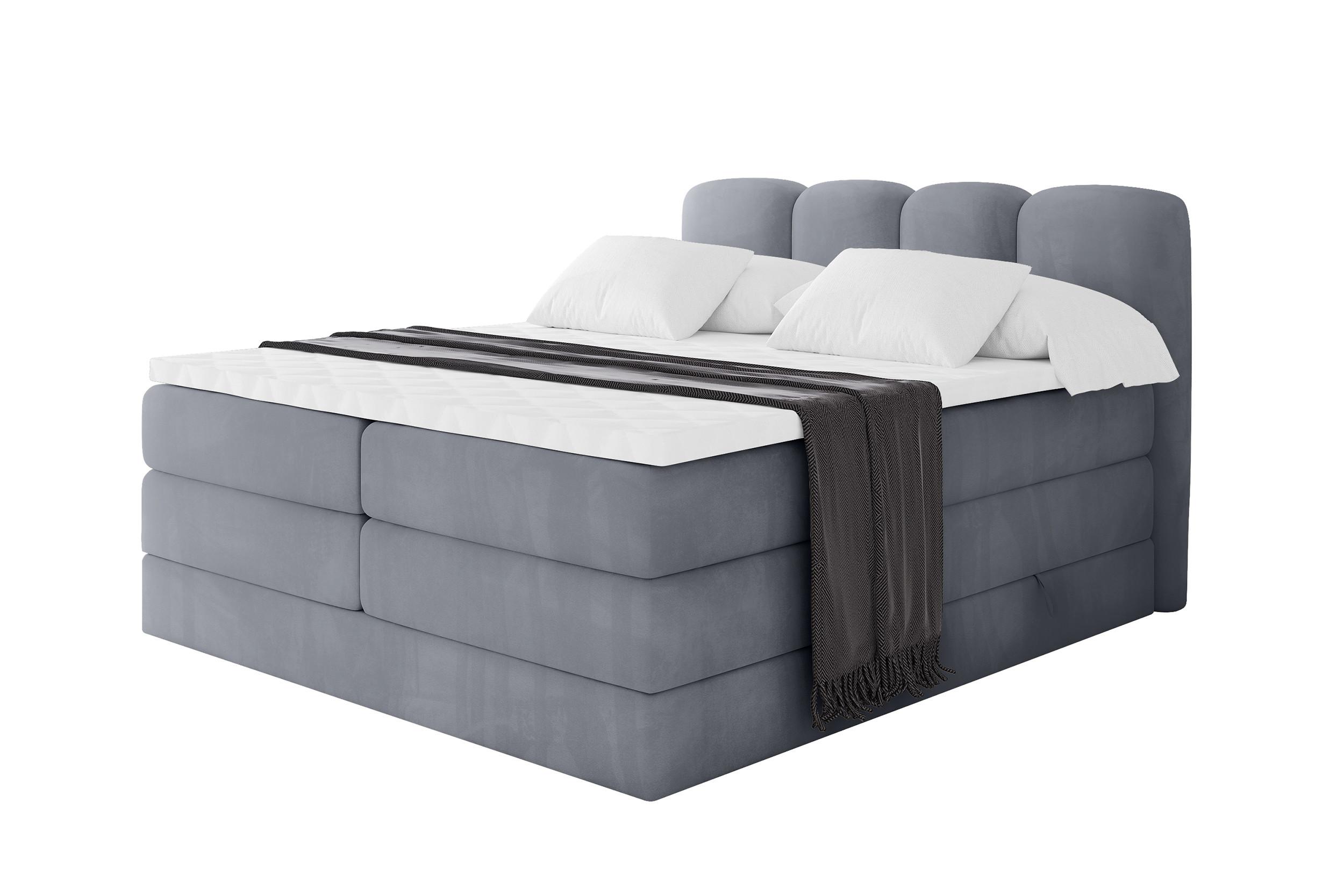 Wohnli Möbelsuche - BOXBETT mit Matratze H3|H4 - NINA KING - 140x200 cm - Grau