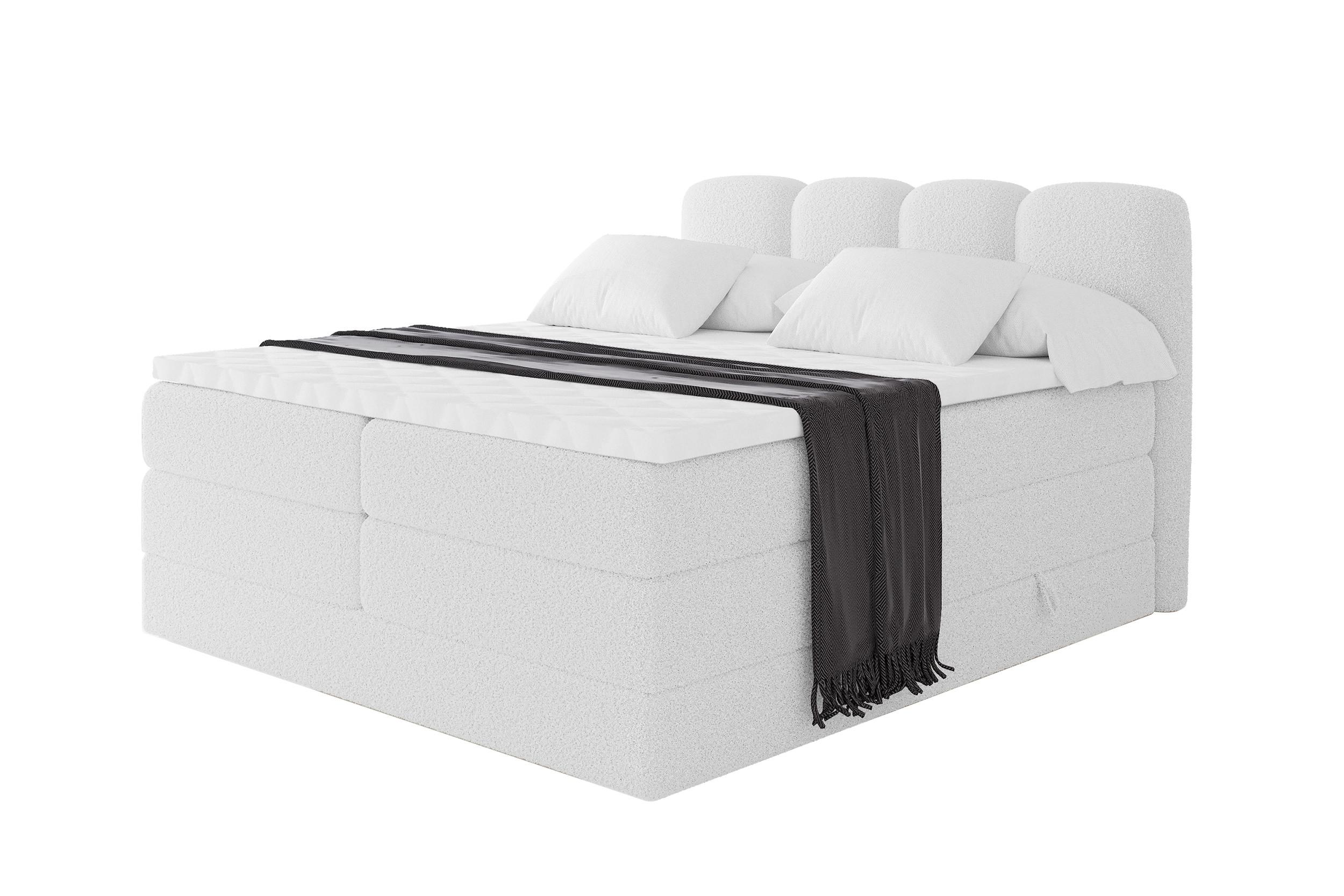 Wohnli Möbelsuche - BOXBETT mit Matratze H3|H4 - NINA KING - 160x200 cm - Weiß