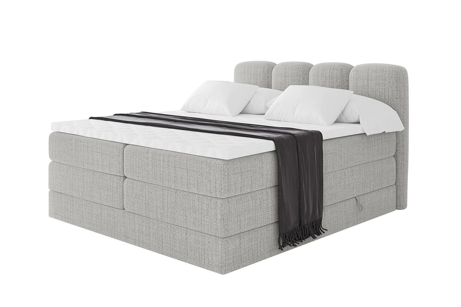 Wohnli Möbelsuche - BOXBETT mit Matratze H3|H4 - NINA KING - 160x200 cm - Hellgrau