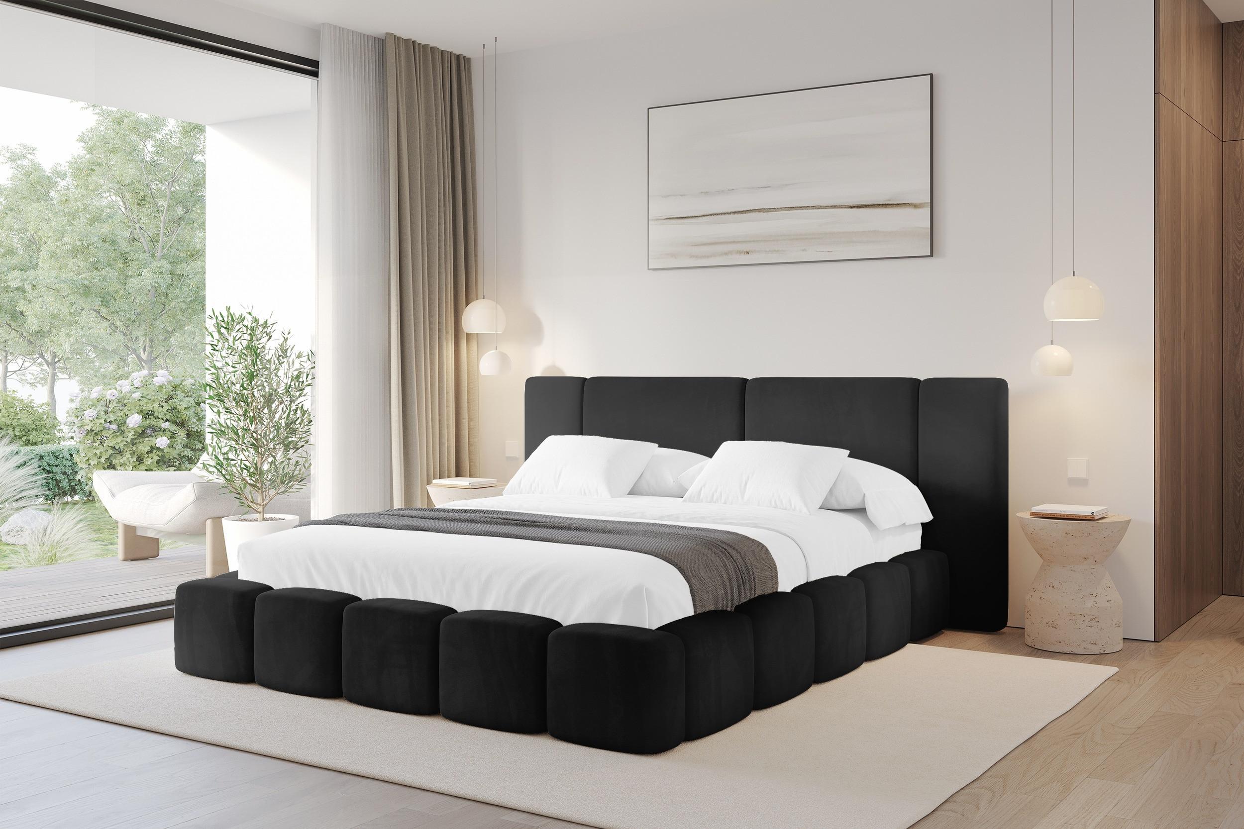 Bett mit Matratze H3/H4 - NILO 160x200 Schwarz