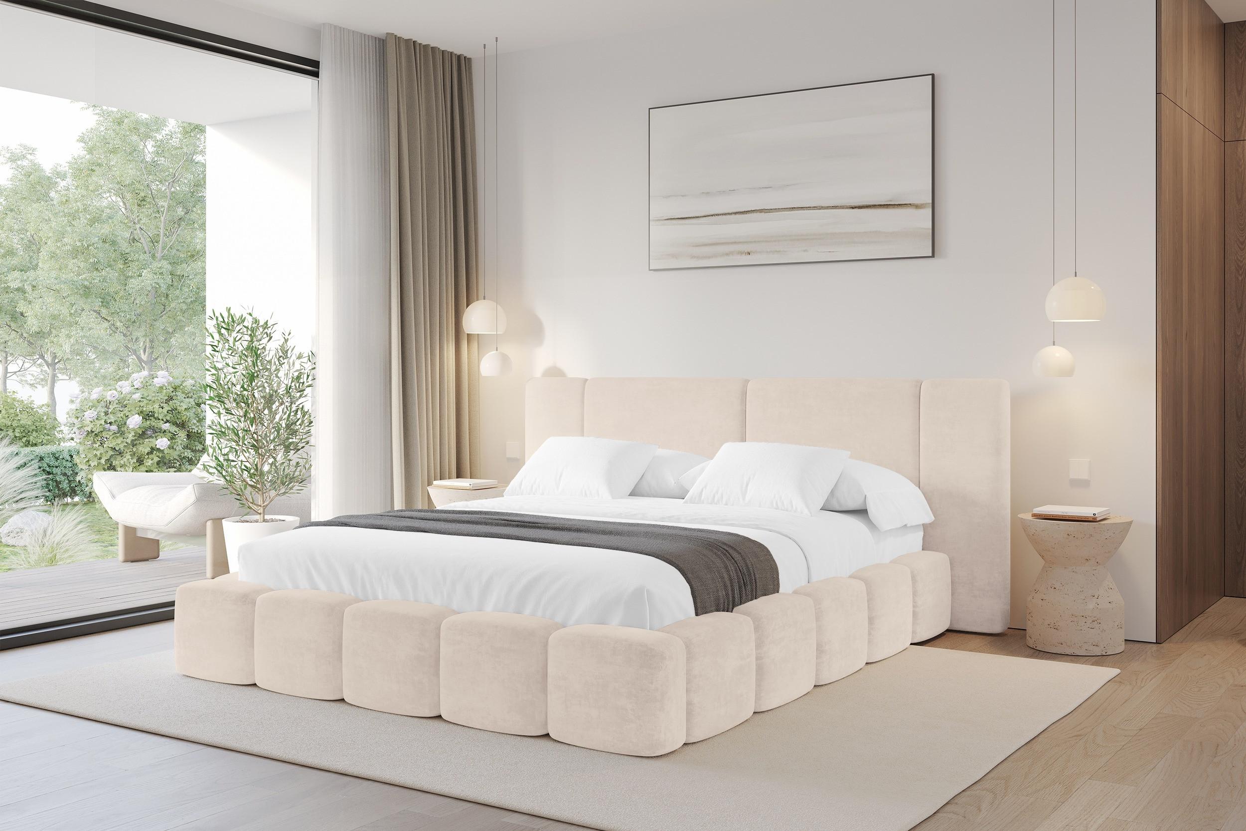Bett mit Matratze H3/H4 - NILO 140x200 Beige