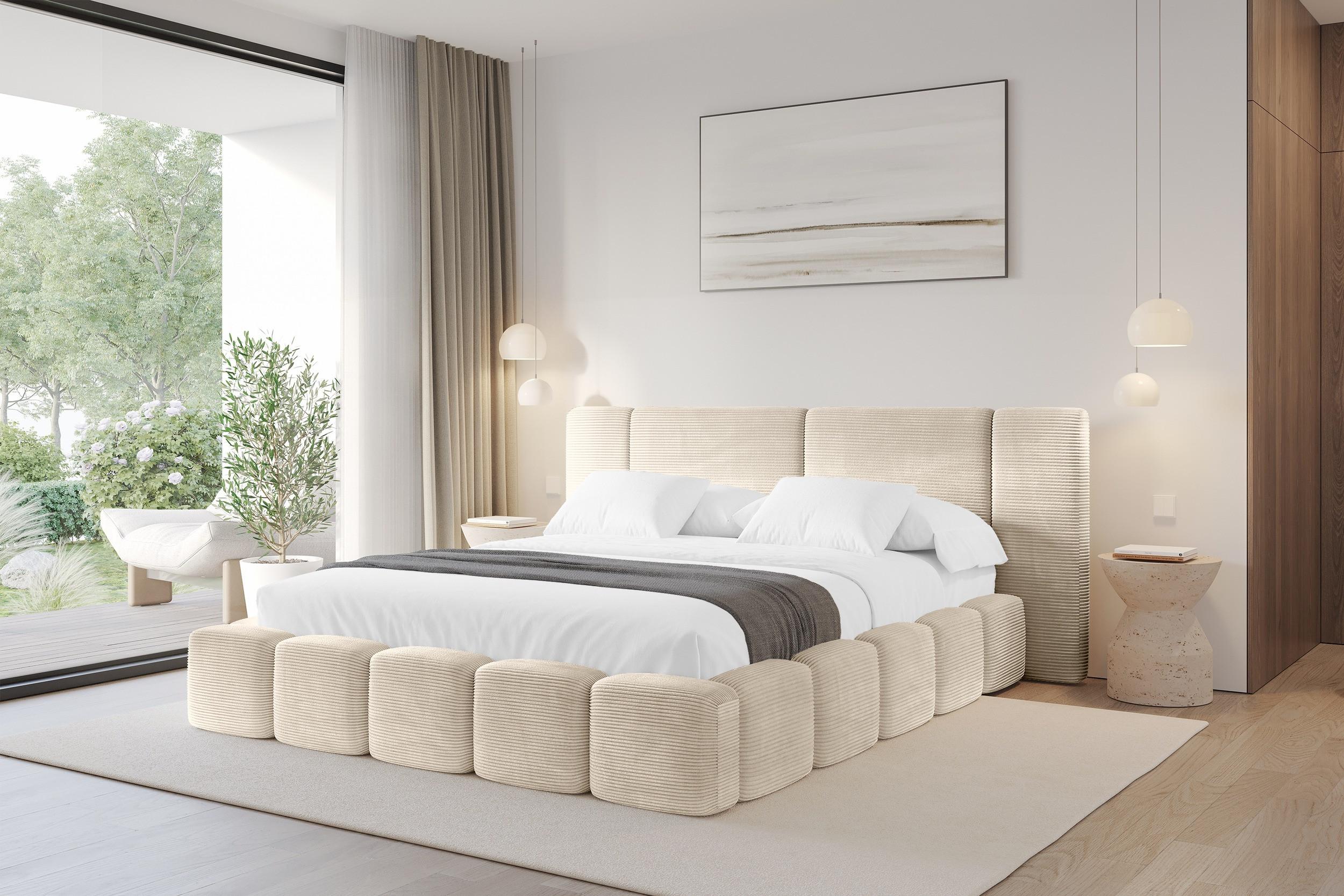 Bett mit Matratze H3/H4 - NILO 200x200 Beige