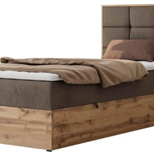 wohnli-moebel-suche-800001944931 Wohnli Möbelsuche - BOXBETT ALBERO 1 90/200 - Braun Velvet - Topper Visco - H3 - Rechts