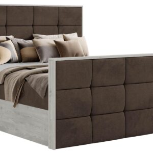 Wohnli Möbelsuche - BOXBETT ALNOR DUO 140/200 - Braun Velvet - Topper Visco - H4