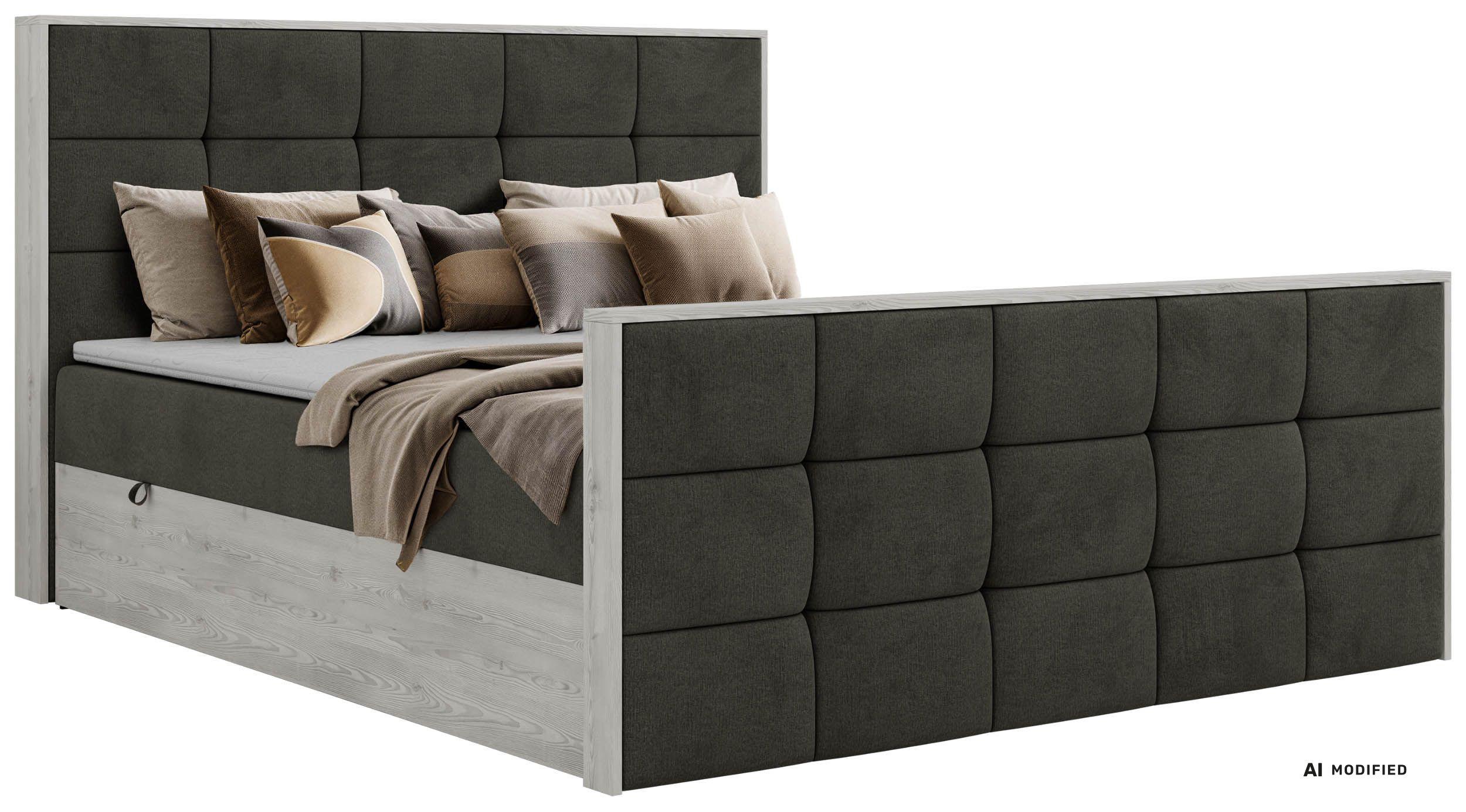 wohnli-moebel-suche-800001945256 Wohnli Möbelsuche - BOXBETT ALNOR DUO 140/200 - Dunkelgrau Velvet - Topper Visco - H3