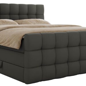 wohnli-moebel-suche-800001945487 Wohnli Möbelsuche - BOXSPRINGBETT ALTIVO KING DUO 120/200 - Dunkelgrau Kunstleder - Topper Visco - H4