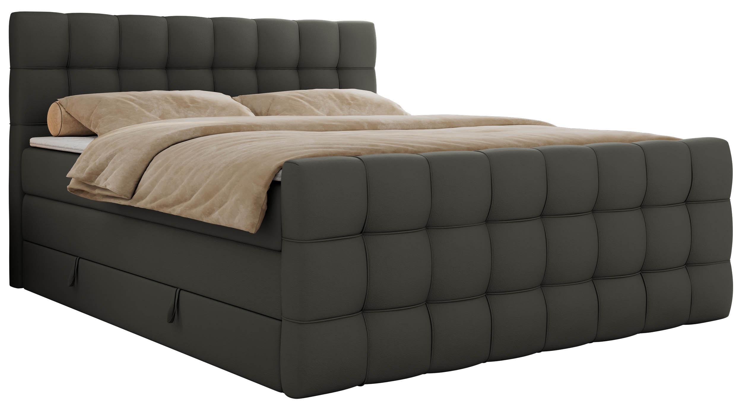 wohnli-moebel-suche-800001945487 Wohnli Möbelsuche - BOXSPRINGBETT ALTIVO KING DUO 120/200 - Dunkelgrau Kunstleder - Topper Visco - H4
