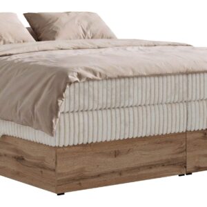 Wohnli Möbelsuche - BOXSPRINGBETT WOOD ZERO KING 200/200 - Beige Cord - Topper T25 - H3