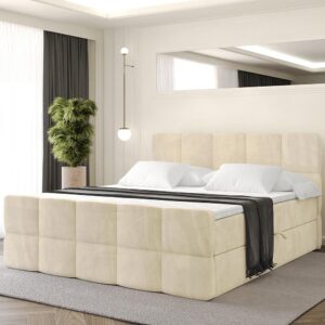 wohnli-moebel-suche-800001947874-1 BOXBETT mit Matratze H4 und Lattenrost - LIRO-Z - 120x200 - Beige Monolith Holzwerkstoff ALTDECOR Möbel > Betten > Boxspringbetten Beige