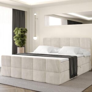 wohnli-moebel-suche-800001947999-1 BOXBETT mit Matratze H4 und Lattenrost - LIRO-Z - 160x200 - Beige Casablanca Holzwerkstoff ALTDECOR Möbel > Betten > Boxspringbetten Beige