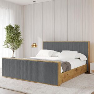 wohnli-moebel-suche-800001951026-1 Boxbett mit Stauraum und Kopfteil mit Matratze H3/H4 - ENZO10 200x200 Dunkelgrau