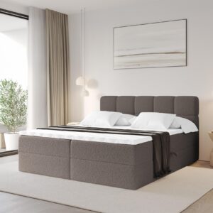 wohnli-moebel-suche-800001951283-1 BOXBETT mit Matratze H3 - FAMA - 180x200 cm Braun Quelle Holzwerkstoff ALTDECOR Möbel > Betten > Boxspringbetten Braun
