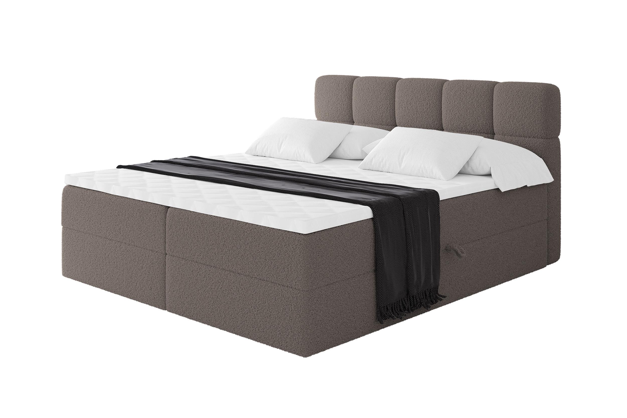 Wohnli Möbelsuche - BOXBETT mit Matratze H3 - FAMA - 200x200 cm Braun Quelle