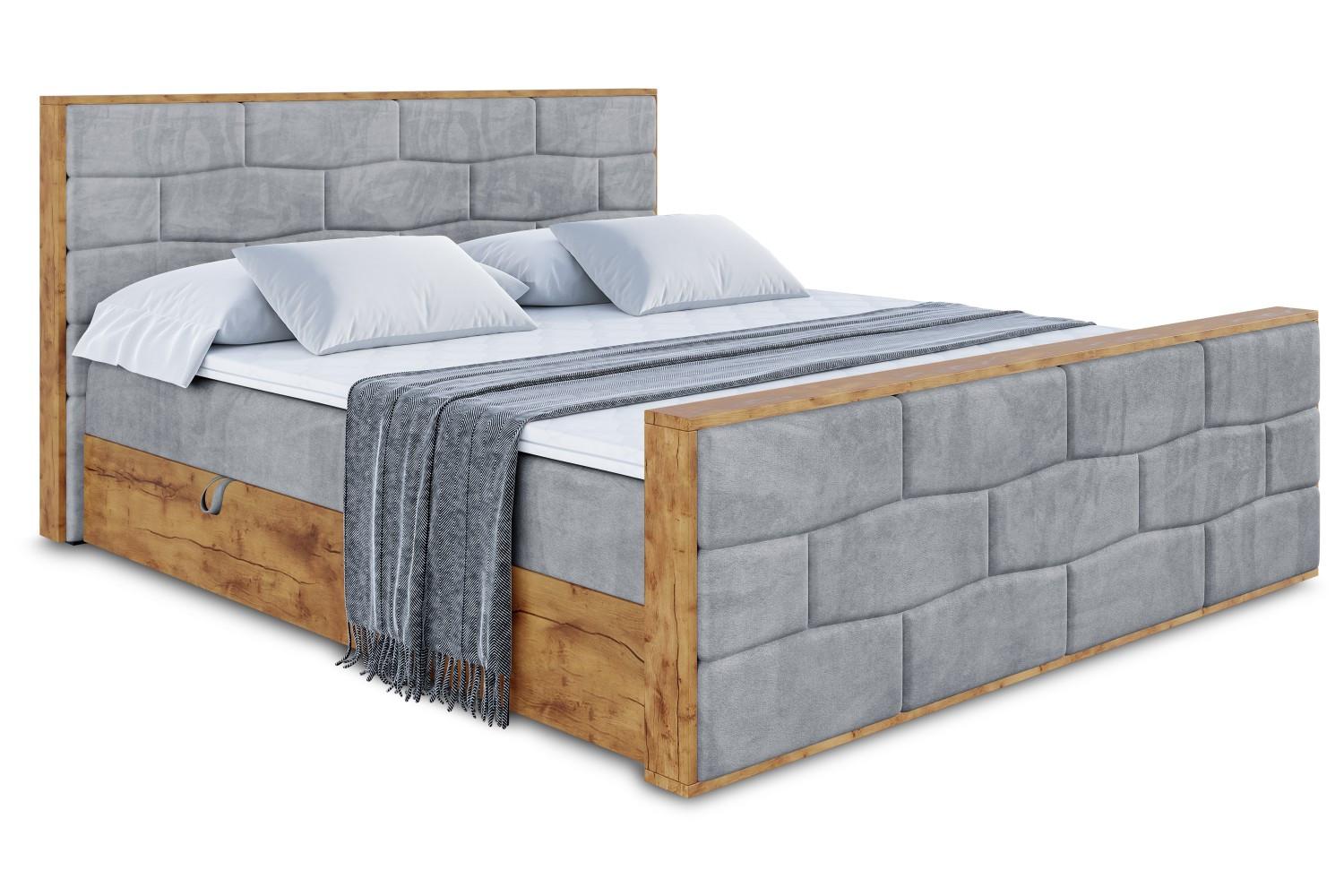 Wohnli Möbelsuche - BOXBETT mit Matratze H4 und Lattenrost - LOLLI8-Z - 200x200 - Grau Casablanca