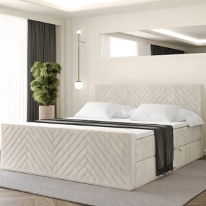 wohnli-moebel-suche-800001953123-1 BOXBETT mit Matratze H4 und Lattenrost - VEXA-Z - 120x200 - Beige Casablanca Holzwerkstoff ALTDECOR Möbel > Betten > Boxspringbetten Beige