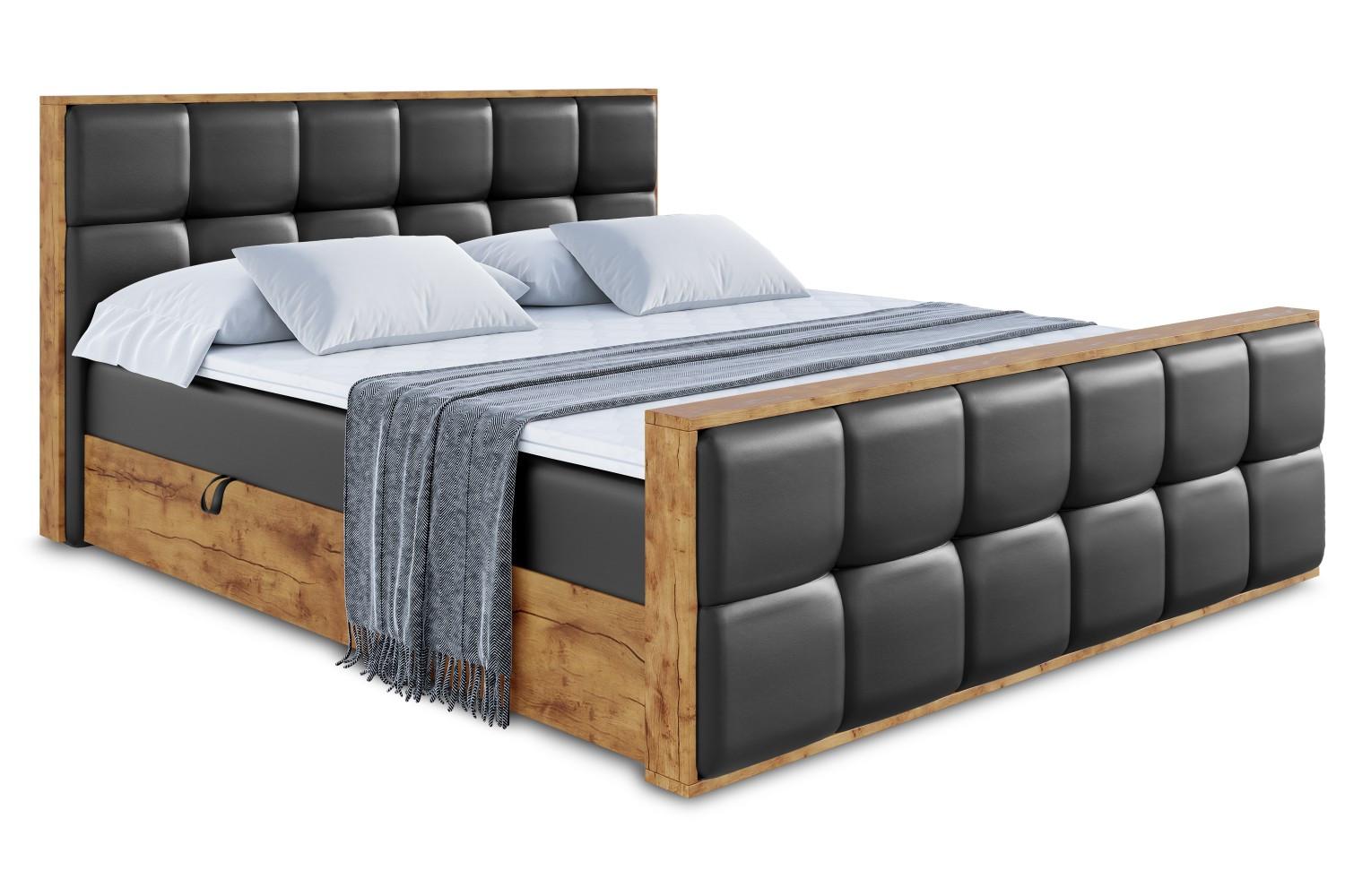 wohnli-moebel-suche-800001953459 Wohnli Möbelsuche - BOXBETT mit Matratze H4 und Lattenrost - LOLLI7-Z - 180x200 - Schwarz Kunstleder