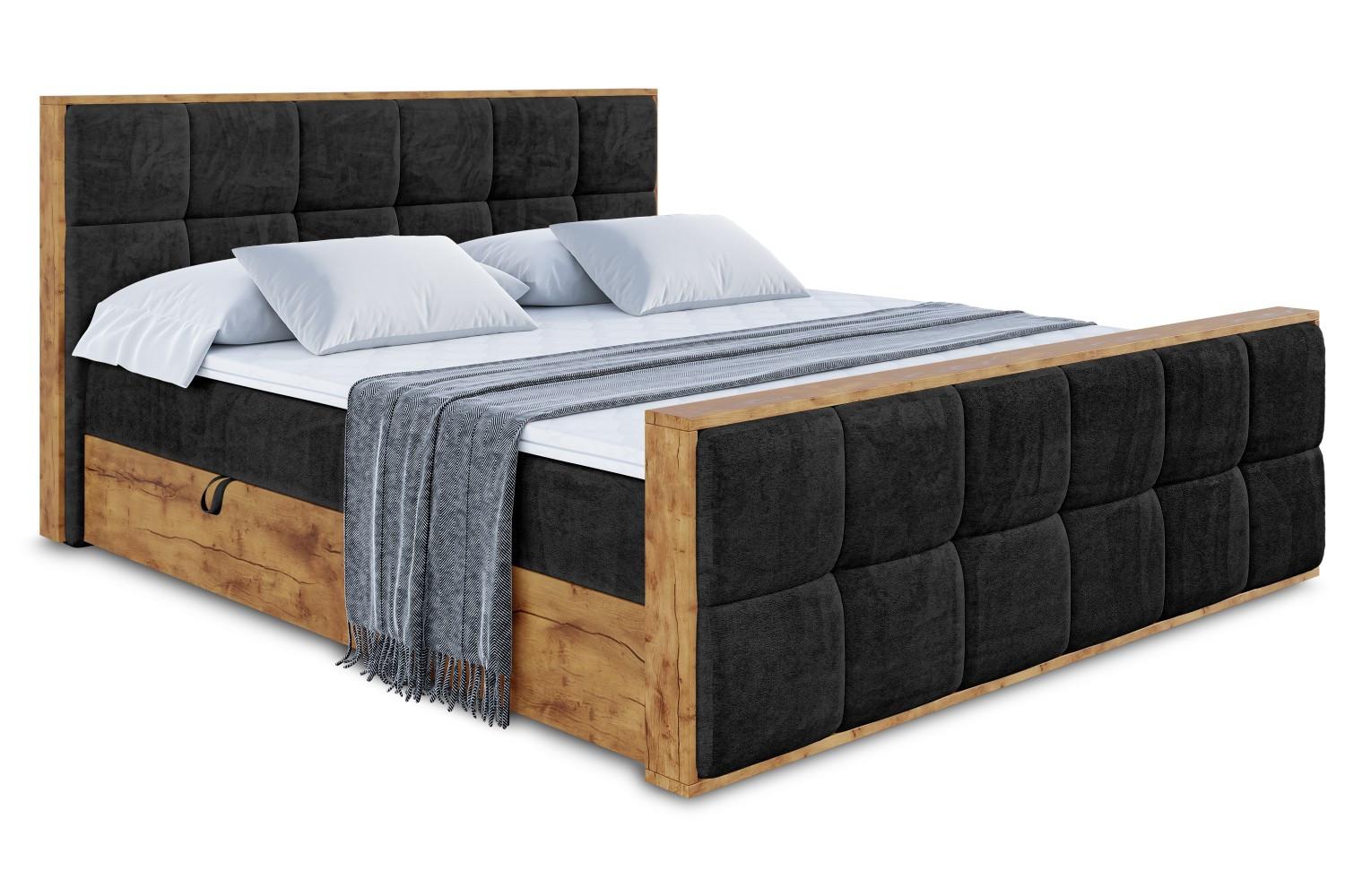 Wohnli Möbelsuche - BOXBETT mit Matratze H4 und Lattenrost - LOLLI7-Z - 140x200 - Schwarz Casablanca