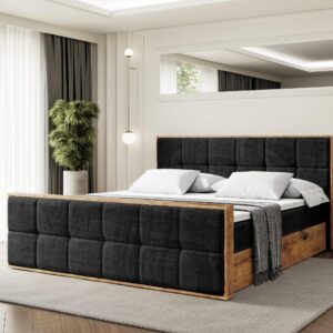 wohnli-moebel-suche-800001953594-1 BOXBETT mit Matratze H4 und Lattenrost - LOLLI7-Z - 120x200 - Schwarz Casablanca Holzwerkstoff ALTDECOR Möbel > Betten > Boxspringbetten Schwarz