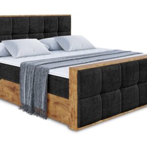 Wohnli Möbelsuche - BOXBETT mit Matratze H4 und Lattenrost - LOLLI7-Z - 120x200 - Schwarz Casablanca