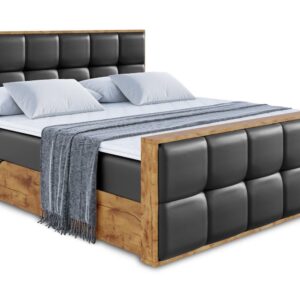 wohnli-moebel-suche-800001953610 Wohnli Möbelsuche - BOXBETT mit Matratze H4 und Lattenrost - LOLLI7-Z - 160x200 - Schwarz Kunstleder
