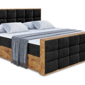 Wohnli Möbelsuche - BOXBETT mit Matratze H4 und Lattenrost - LOLLI2-Z - 200x200 - Schwarz Casablanca