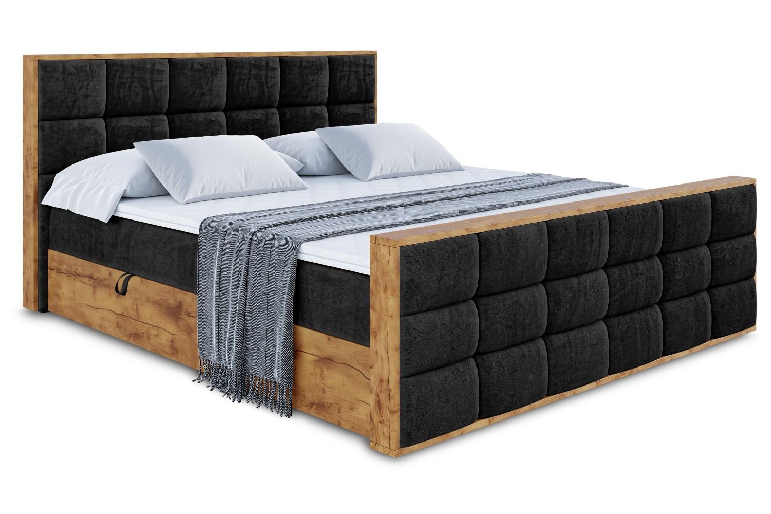 Wohnli Möbelsuche - BOXBETT mit Matratze H4 und Lattenrost - LOLLI2-Z - 180x200 - Schwarz Casablanca