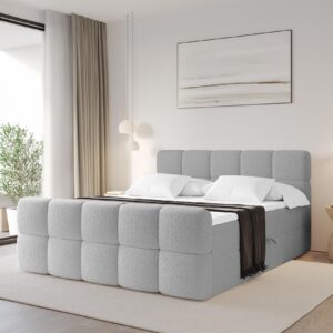wohnli-moebel-suche-800001954938-1 BOXBETT mit Matratze H3 - FAMA-Z - 120x200 cm Hellgrau Quelle Holzwerkstoff ALTDECOR Möbel > Betten > Boxspringbetten Grau