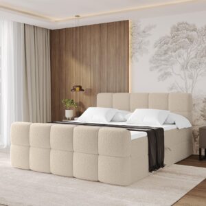wohnli-moebel-suche-800001955011-1 BOXBETT mit Matratze H3 - FAMA-Z - 140x200 cm Dunkelbeige Quelle Holzwerkstoff ALTDECOR Möbel > Betten > Boxspringbetten Weiß