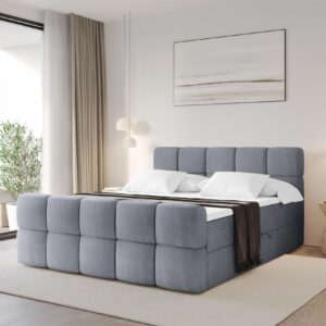 wohnli-moebel-suche-800001955236-1 BOXBETT mit Matratze H3 - FAMA-Z - 180x200 cm Grau Casablanca Holzwerkstoff ALTDECOR Möbel > Betten > Boxspringbetten Grau
