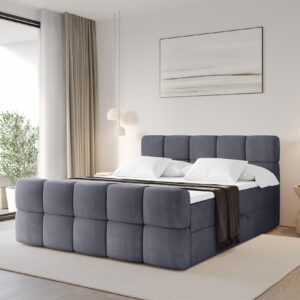 wohnli-moebel-suche-800001955246-1 BOXBETT mit Matratze H3 - FAMA-Z - 180x200 cm Dunkelgrau Casablanca Holzwerkstoff ALTDECOR Möbel > Betten > Boxspringbetten Grau