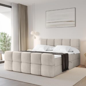 wohnli-moebel-suche-800001955260-1 BOXBETT mit Matratze H3 - FAMA-Z - 180x200 cm Beige Casablanca Holzwerkstoff ALTDECOR Möbel > Betten > Boxspringbetten Beige