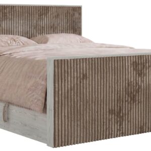 Wohnli Möbelsuche - BOXSPRINGBETT NORDIC KING DUO 200/200 - Braun Cord - Topper T25 - H4