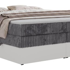 wohnli-moebel-suche-800001965018 Wohnli Möbelsuche - BOXSPRINGBETT TRAVIT ZERO KING 140/200 - Grau Cord - Topper T25 - H3