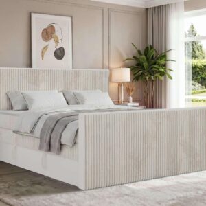 wohnli-moebel-suche-800001965233-1 BOXSPRINGBETT TRAVIT KING DUO 140/200 - Beige Cord - Topper T25 - H3 Textil MKS Möbel > Betten > Boxspringbetten Beige