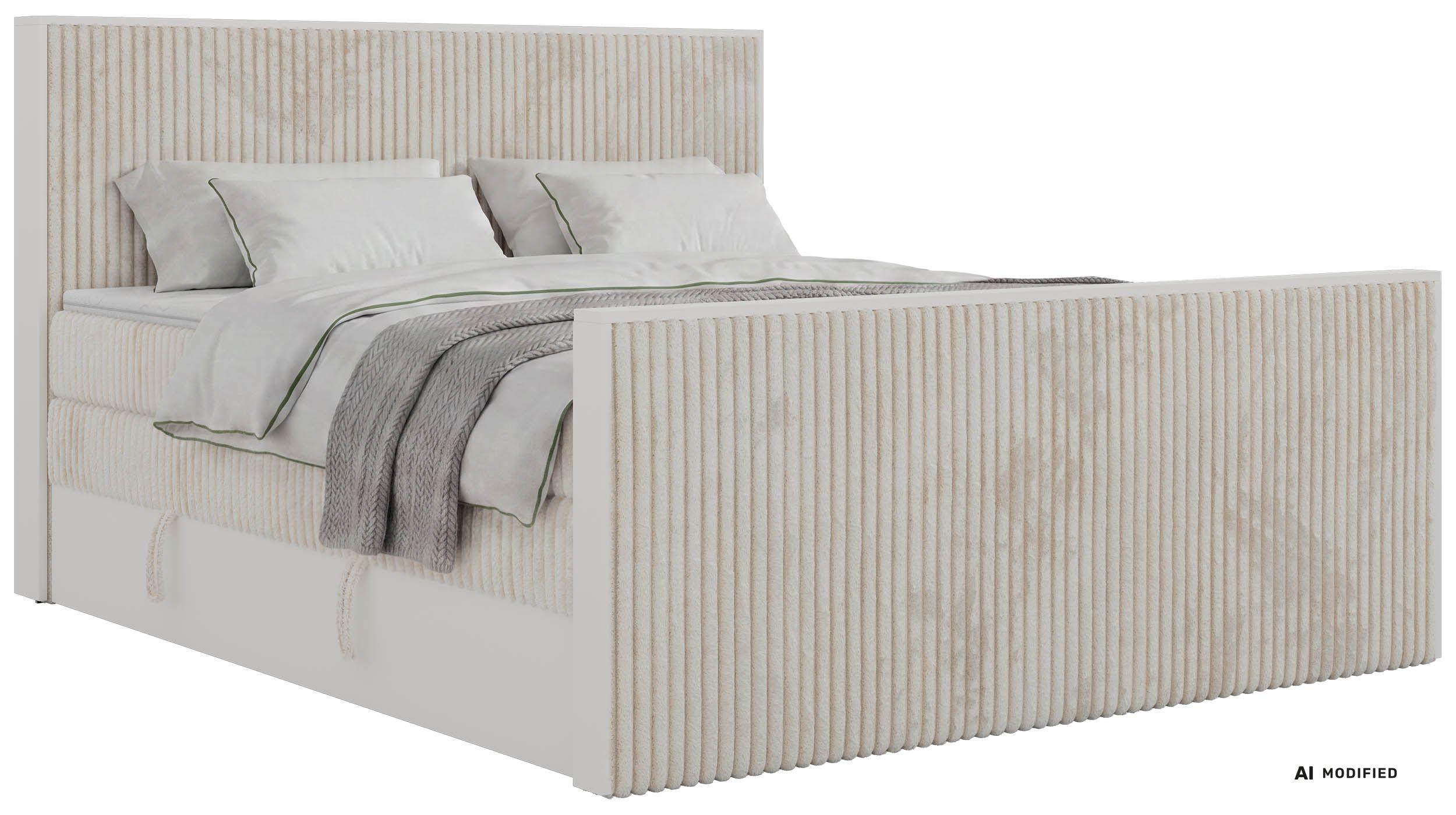 wohnli-moebel-suche-800001965233 Wohnli Möbelsuche - BOXSPRINGBETT TRAVIT KING DUO 140/200 - Beige Cord - Topper T25 - H3