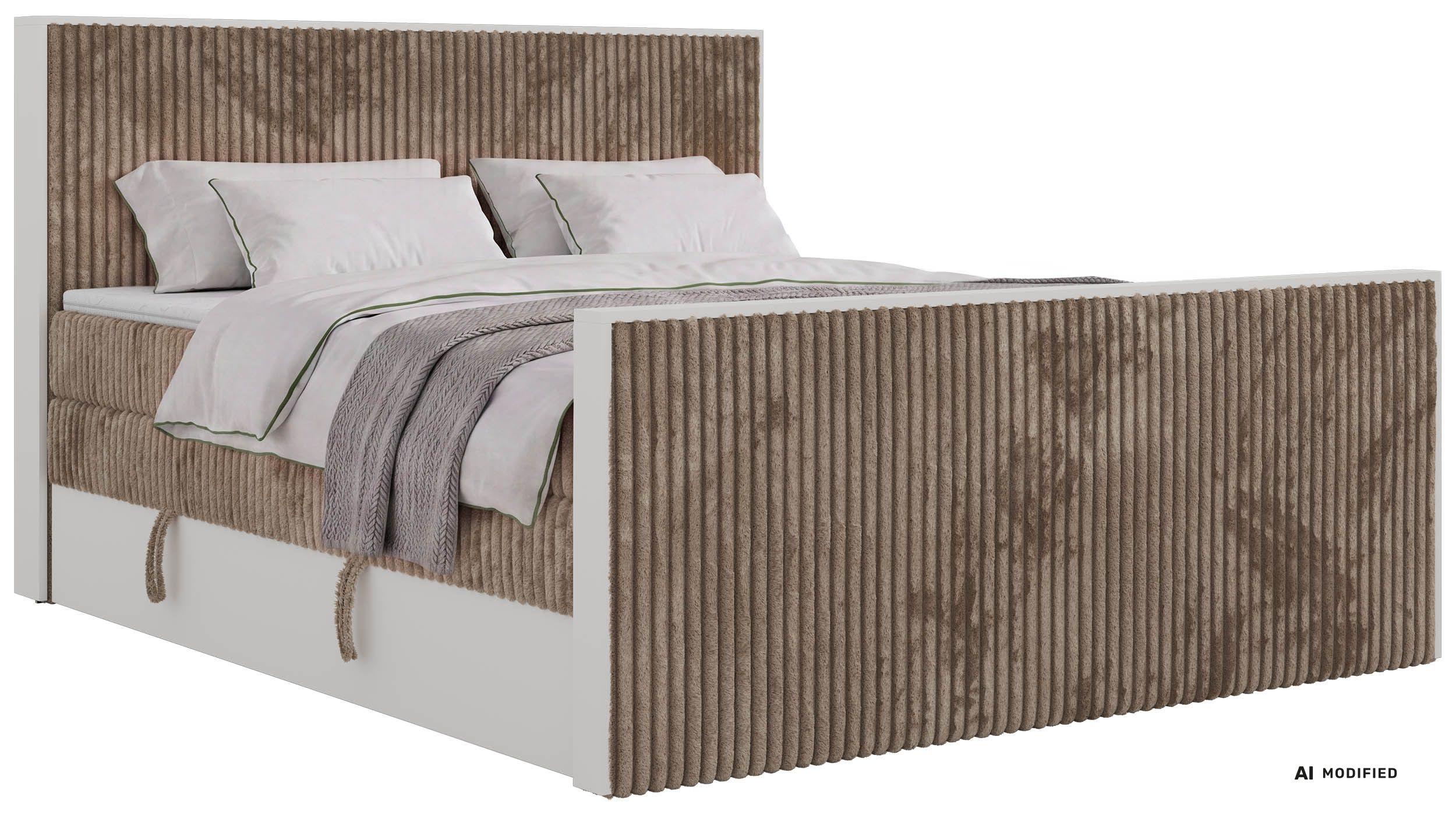 wohnli-moebel-suche-800001965238 Wohnli Möbelsuche - BOXSPRINGBETT TRAVIT KING DUO 160/200 - Braun Cord - Topper T25 - H4