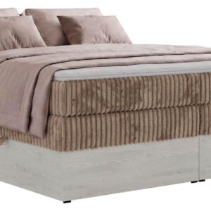 Wohnli Möbelsuche - BOXSPRINGBETT NORDIC ZERO KING 180/200 - Braun Cord - Topper T25 - H3