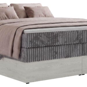 Wohnli Möbelsuche - BOXSPRINGBETT NORDIC ZERO KING 180/200 - Grau Cord - Topper T25 - H3