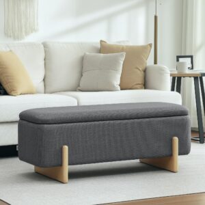 wohnli-moebel-suche-800001981339-1 SITZBANK Polyester Kautschukholz Dunkelgrau Textil HOMCOM Möbel > Bänke > Sitzbänke Grau