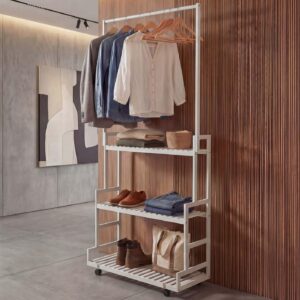 wohnli-moebel-suche-800001981917-1 STANDGARDEROBE Weiß Holz MCW Garderoben > Kleiderständer Weiß