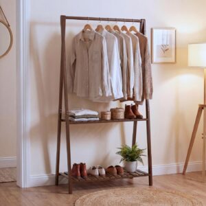 STANDGARDEROBE Braun Holz MCW Garderoben > Kleiderständer Braun