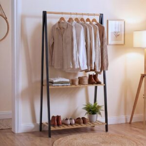 wohnli-moebel-suche-800001982011-1 STANDGARDEROBE Schwarz Holz MCW Garderoben > Kleiderständer Schwarz