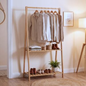wohnli-moebel-suche-800001982014-1 STANDGARDEROBE Hellbraun Holz MCW Garderoben > Kleiderständer Braun